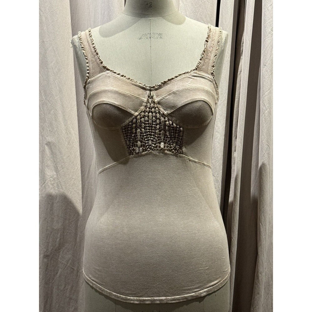 ANN FERRIDAY Vintage Seamed Cup Fairy Grunge Corset Cami M